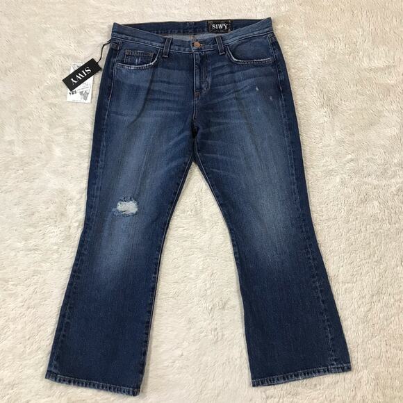 New Siwy Jean Sarah Jane Crop Flare in Day In Paradise Denim NWT - Picture 2 of 9